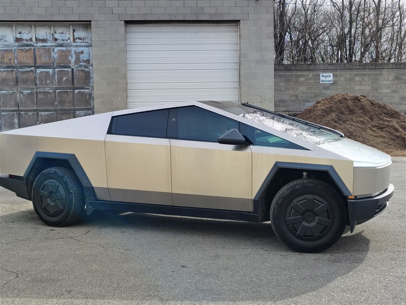 Tesla Cybertruck with tinted glass